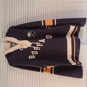 NHL Buffalo Sabres Old Time Hockey Sweatshirt Hoodie. Sz L. Blue/Gold/Wht